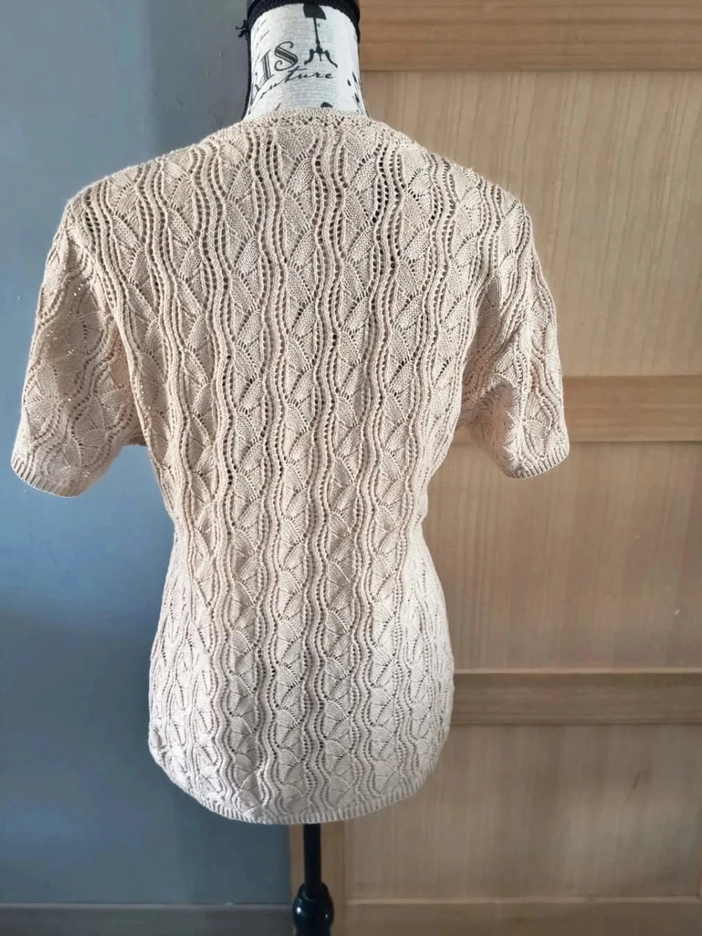 Light brown openwork short-sleeved vest, La maison du Jersey, T42/44 – photo 3